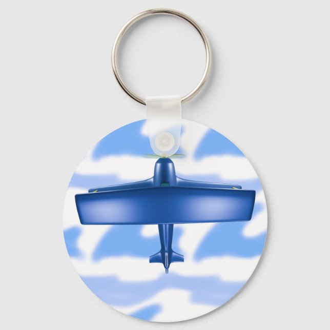 Llavero Cláusula de nubes azul cielo de aviación azul (Anverso)