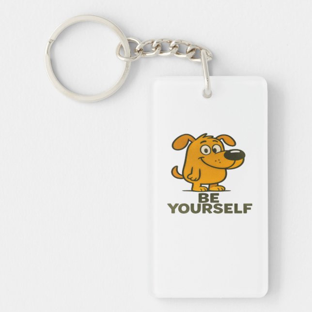 Llavero Cláusula de perros de dibujos animados Inspiradora (Frente)