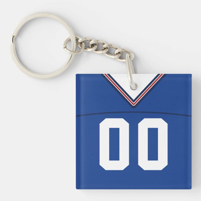 Llavero Cláusula de personalizable Jersey, Lacrosse de fút (Frente)