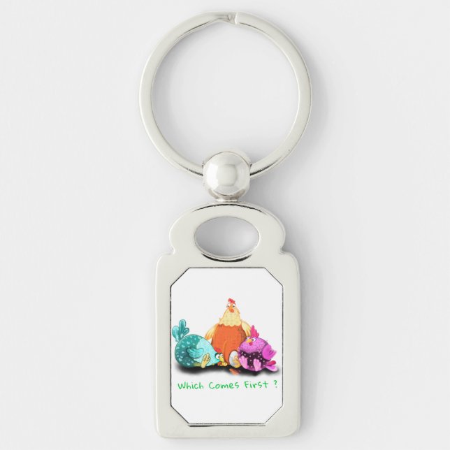Llavero Cláusula de pollo divertida - Texto Personalizado (Anverso)