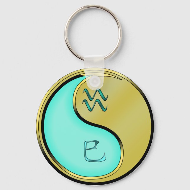 Llavero Cláusula de serpientes acuarius y Metalizado (Anverso)