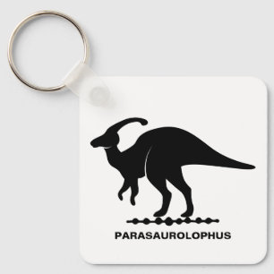 Llavero Cláusula de silueta de dinosaurios de Parasaurolop