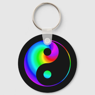 Llavero Cláusula de símbolo Yin Yang de espiral arcoiris