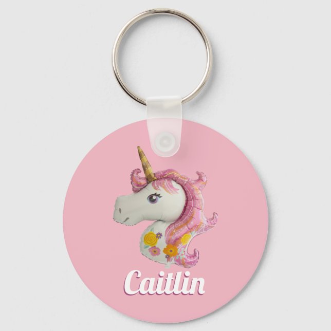 Llavero Cláusula de unicornio rosa personalizada (Anverso)