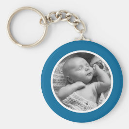 Llavero Cláusula fotográfica azul y blanca