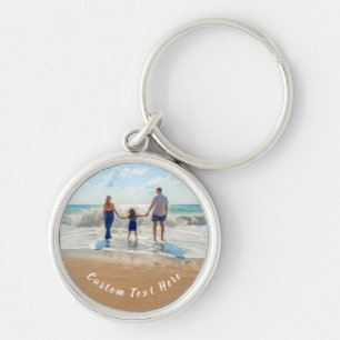 Llavero Cláusula fotográfica de su familia con texto Perso