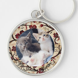 Llavero Cláusula fotográfica del homenaje al gato lindo