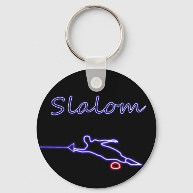 Llavero Cláusula Neon para Esquiador de Agua Slalom (Anverso)