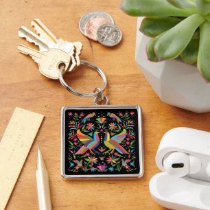 Llavero Cláusula Otomi Mexicana De Aves Y Flores