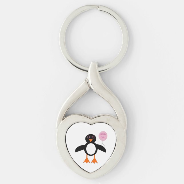 Llavero Cláusula pingüina rosa (Anverso)