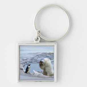 Llavero Cláusula Polar Bear Cub & Pingüino Mejor Amigos