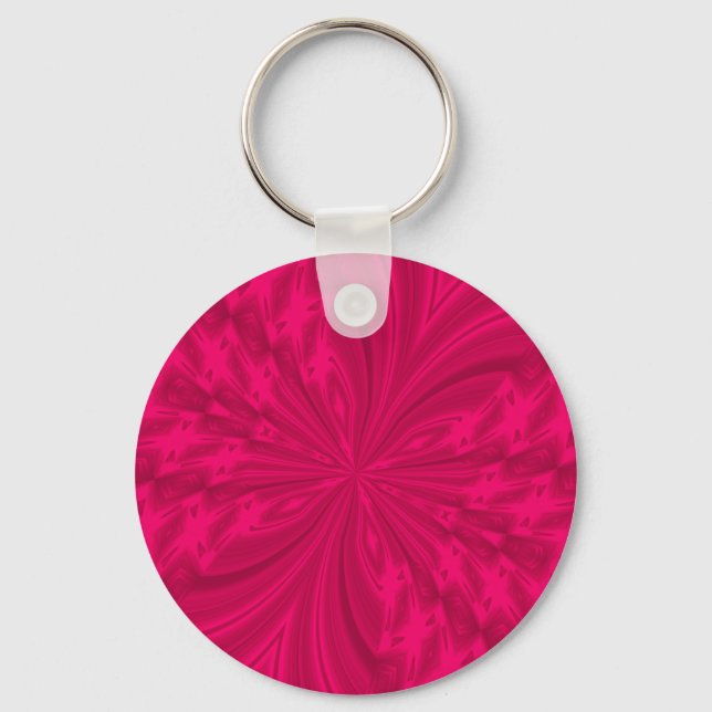 Llavero Cláusula rosa de frambuesa de mariposa abstracta (Anverso)