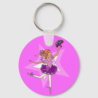 Llavero Cláusula rosa púrpura de la princesa Ballerina