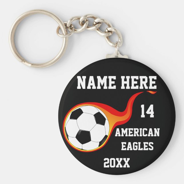 Llavero Cláusulas personalizadas de la pelota de fútbol (Frente)