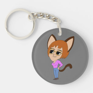 Llavero clave chibi catgirl