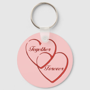 Llavero clave de bodas de dos corazones