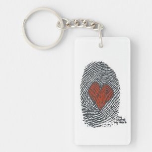 Llavero clave de huellas digitales del corazón de amor