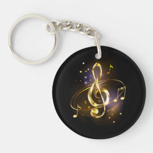 Llavero Clave de Sol de Música de Oro