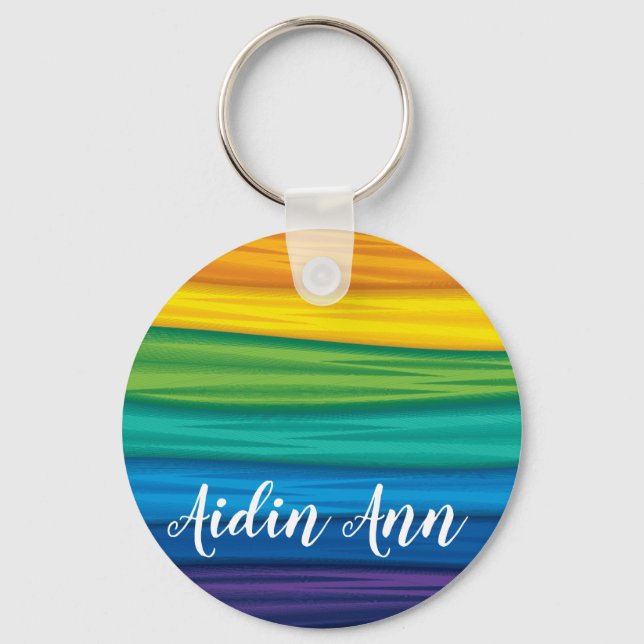 Llavero Clave personalizada Chainlgbtq bandera arco iris g (Anverso)