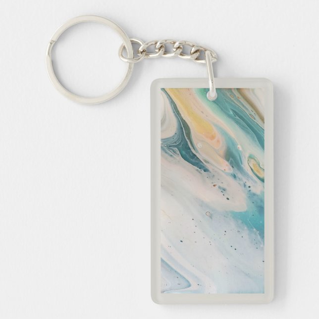 Llavero Claves acrílicas de doble cara Boho Azul (Frente)