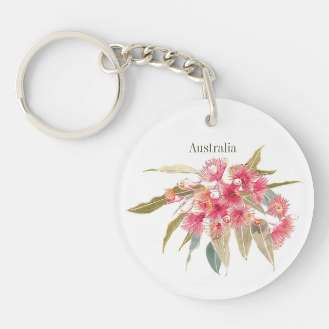 Llavero Claves acrílicas de recuerdo australiano con flore (Frente)