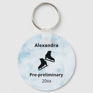 Llavero Claves de hielo azul del año de prueba de patinaj