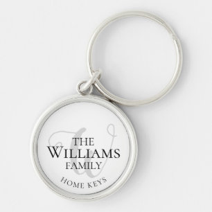 Llavero claves de hogar con nombre de familia monograma el