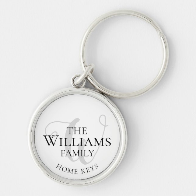 Llavero claves de hogar con nombre de familia monograma el (Frente)