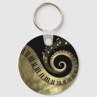 Llavero Claves de piano metálico y Keychain de Gold Music