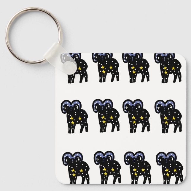 Llavero Clean Ram Zodiac Keychain – Bold Aries Symbol  (Anverso)