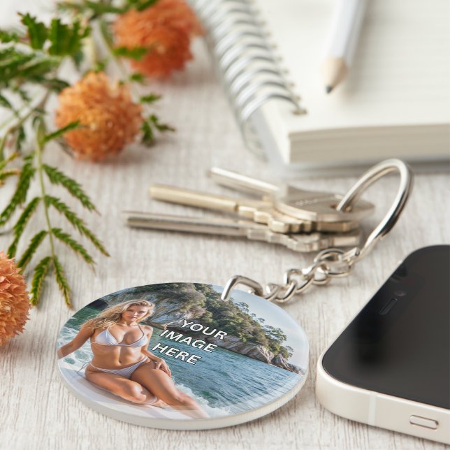 Llavero CLEAR! 🔑 Acrylic Keychain – Add Image or Text (Frente Derecha)