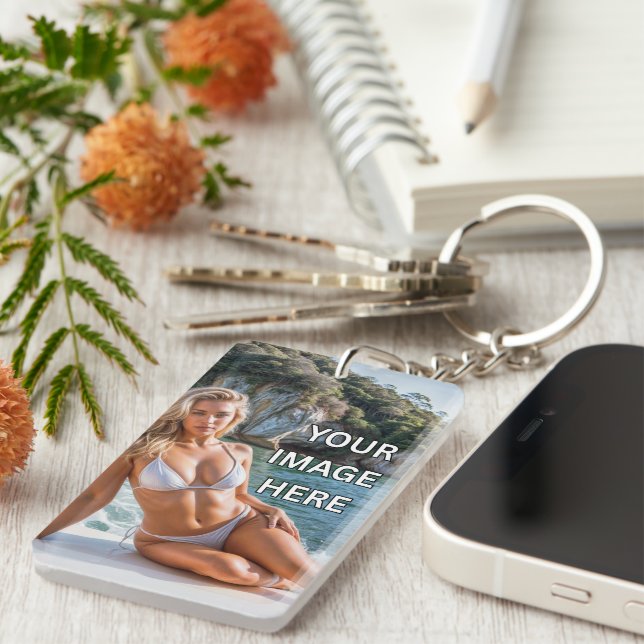 Llavero CLEAR! 🔑 Acrylic Keychain – Add Image or Text (Frente Derecha)