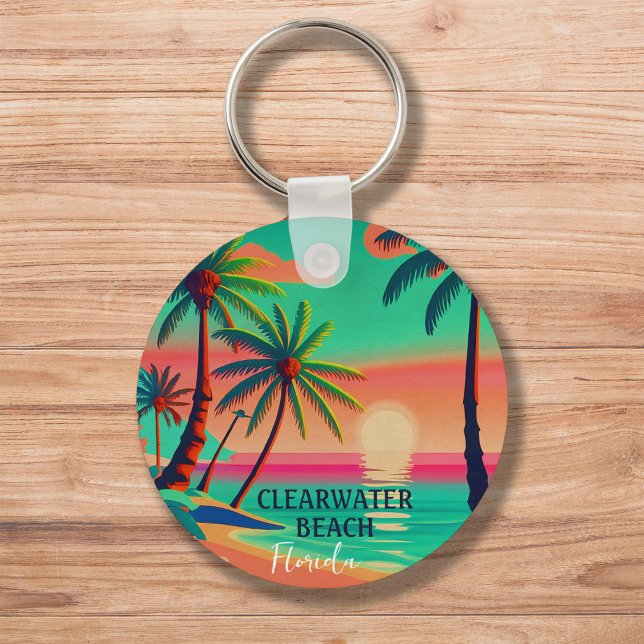 Llavero Clearwater Beach Florida Tropical Palm Tree 1950 (Subido por el creador)