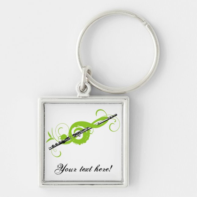Llavero Clef & Flute Treble Personalizado (Frente)