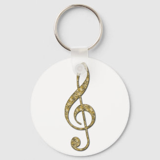 Llavero Clef Gold Metalizado Treble