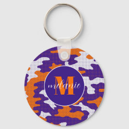 Llavero Clemson-Inspired Orange & Purple Tiger Camo