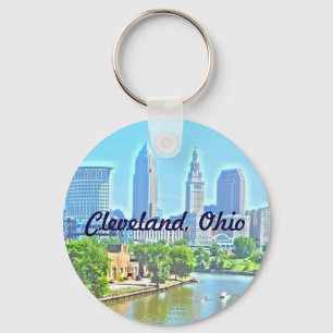 Llavero Cleveland, cadena de claves OH Photo Paint Rivervi