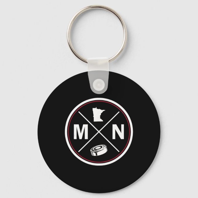 Llavero Clic Minnesota Hockey Mn Esquema  (Anverso)