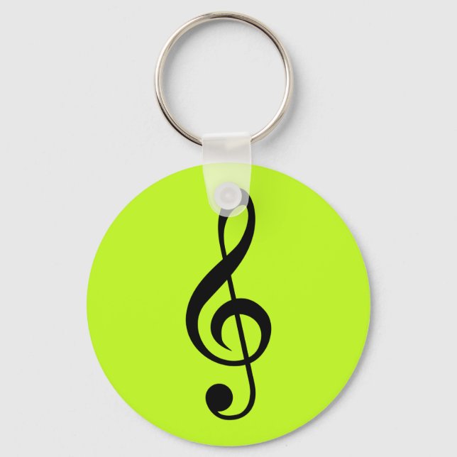 Llavero Clic Ring Music Clef Bright Lime (Anverso)