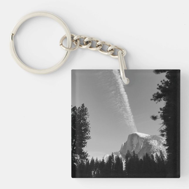 Llavero Cliffside Cloud Yosemite Sky Black and White Photo (Frente)