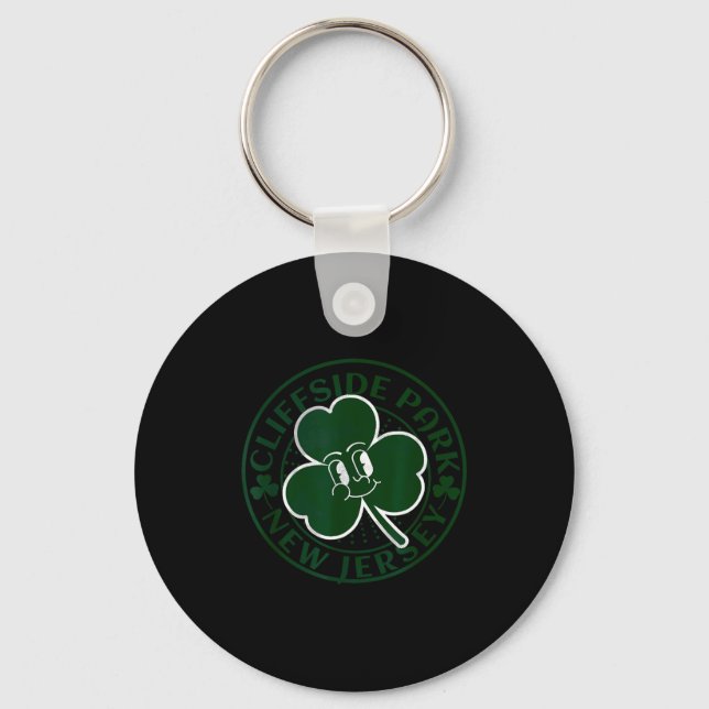 Llavero Cliffside Park New Jersey Irish Shamrock Nj Retro  (Anverso)
