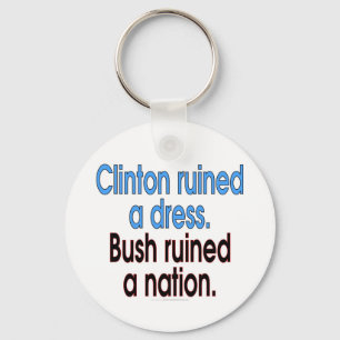Llavero Clinton arruinó un vestido. Bush arruinó una