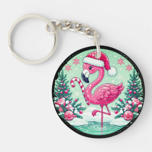 Llavero Clipart de Flamenco de Navidad Sublimación-10424