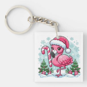 Llavero Clipart de sublimación de flamenco navideño