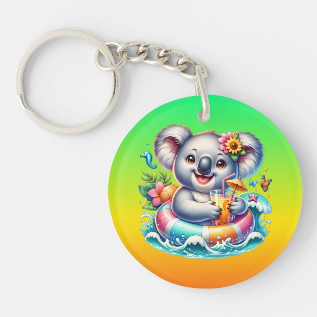 Llavero Clipart de sublimación de koala de verano-97702 (Frente)
