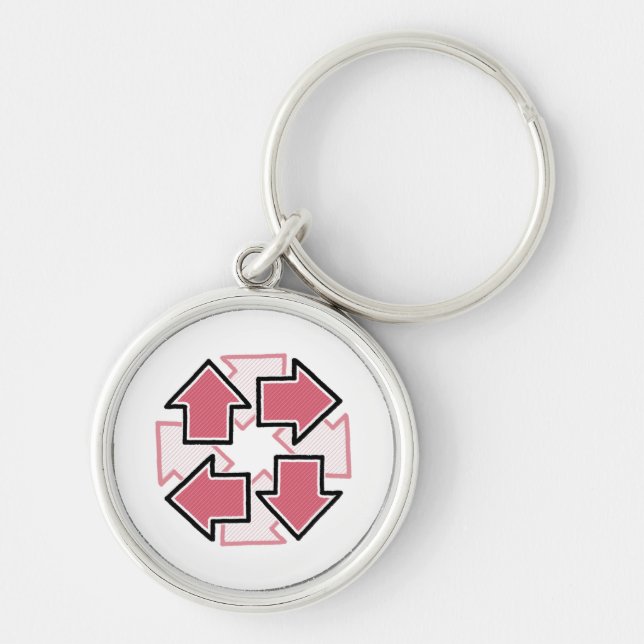 Llavero Clockwise Arrows Minimal Geometric Red (Frente)