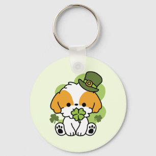 Llavero Clover Pup Love - Diseño de perros del Día de San 