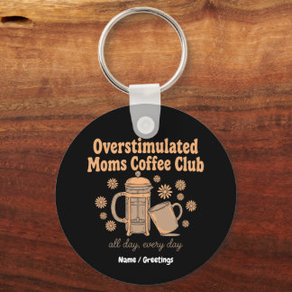 Llavero Club de Café de Madres Retro Sobrestimuladas Arte 