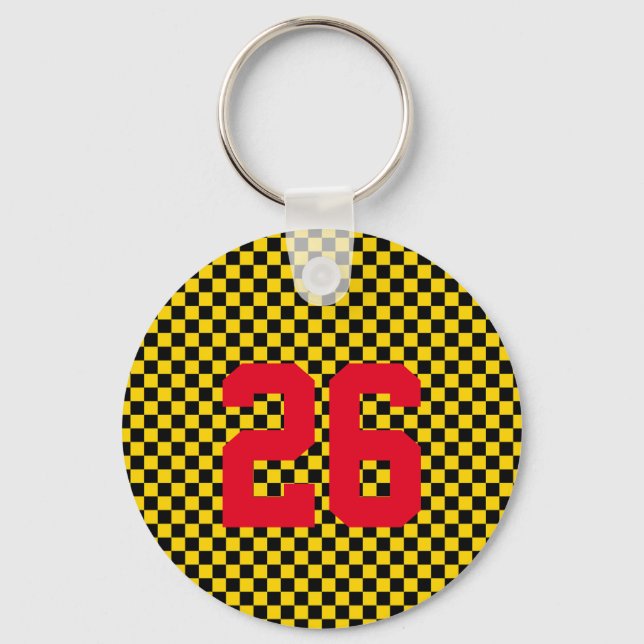Llavero Club de fans de Sports Team Player NUMBER Checkerb (Anverso)