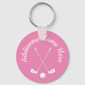 Llavero Club de golf Monogramado Pink White